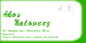 akos malovecz business card