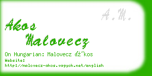 akos malovecz business card